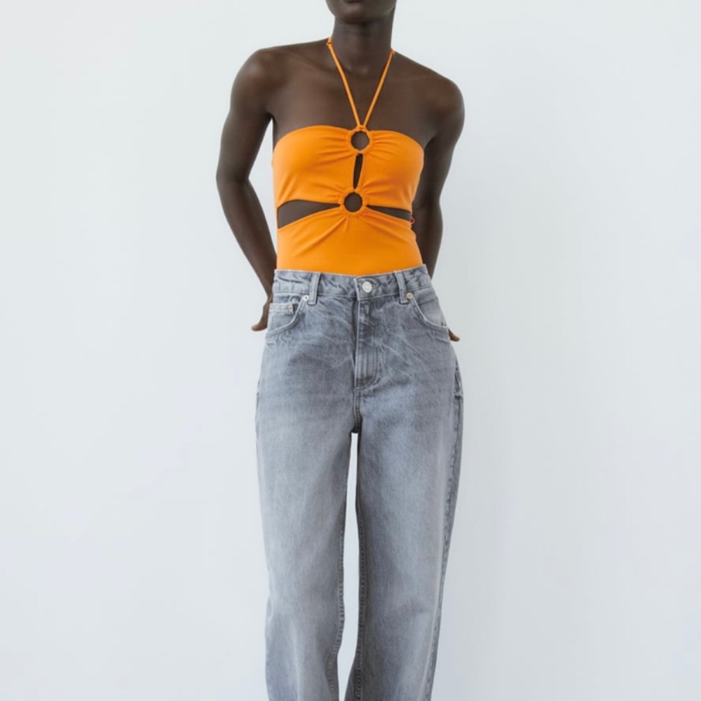 ZARA CUT OUT RING BODY SUIT ORANGE 🧡